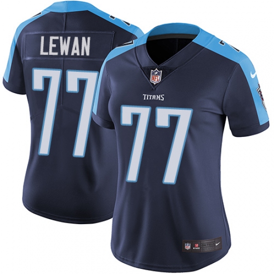 Women's Nike Tennessee Titans 77 Taylor Lewan Navy Blue Alternate Vapor Untouchable Limited Player NFL Jersey