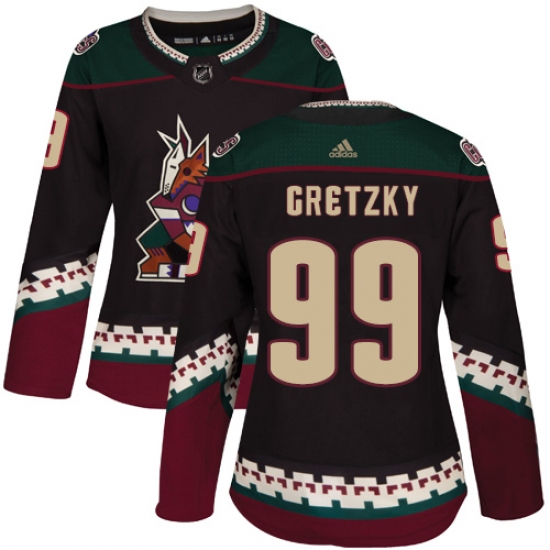 Women's Adidas Arizona Coyotes 99 Wayne Gretzky Premier Black Alternate NHL Jersey