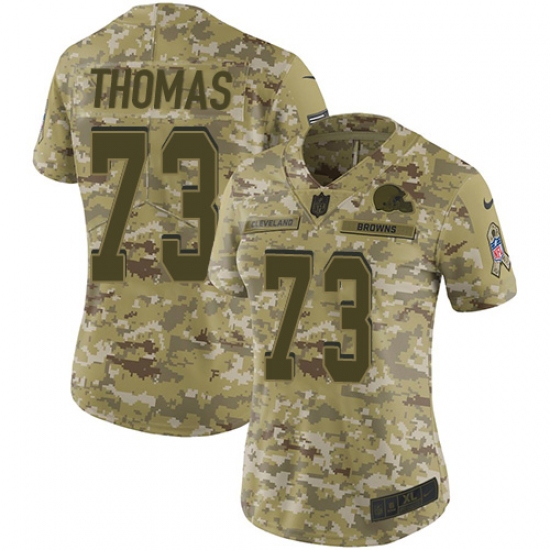 Women's Nike Cleveland Browns 73 Joe Thomas Limited Camo 2018 Salute to Service NFL Jersey