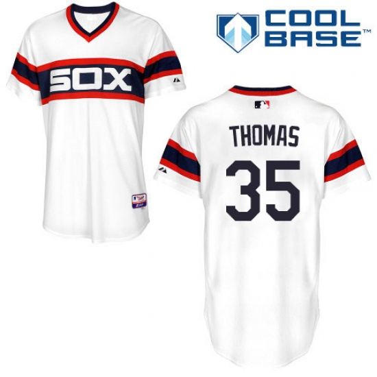 Men's Majestic Chicago White Sox 35 Frank Thomas Replica White 2013 Alternate Home Cool Base MLB Jersey