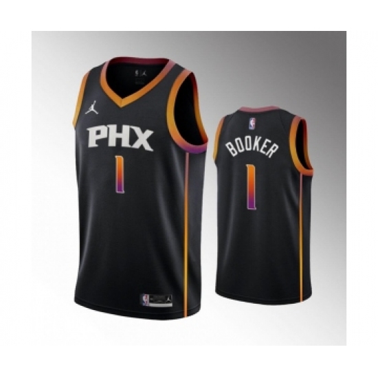 Men's Phoenix Suns 1 Devin Booker Balck Stitched Basketball Jersey