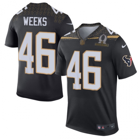 Men's Nike Houston Texans 46 Jon Weeks Elite Black Team Irvin 2016 Pro Bowl NFL Jersey