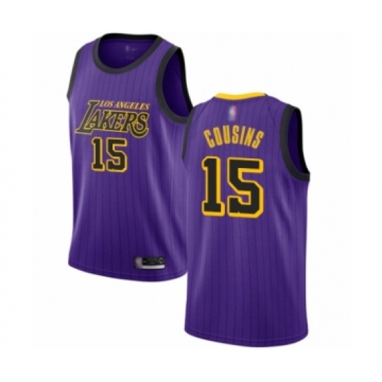 Men's Los Angeles Lakers 15 DeMarcus Cousins Authentic Purple Basketball Jersey - City Edition