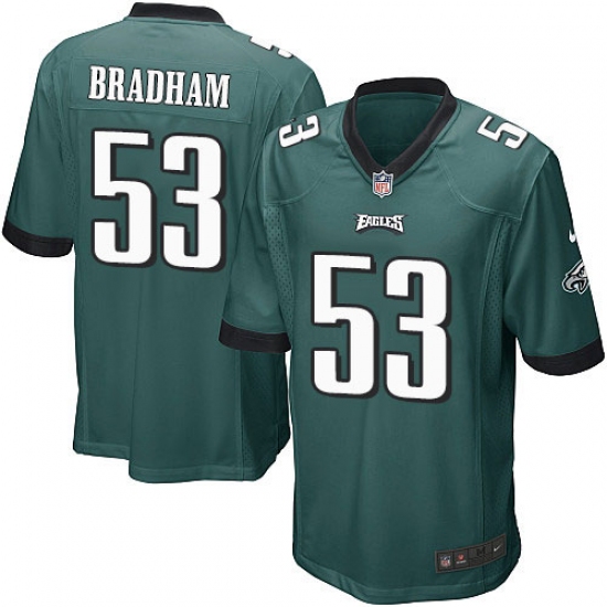 Men's Nike Philadelphia Eagles 53 Nigel Bradham Game Midnight Green Team Color NFL Jersey