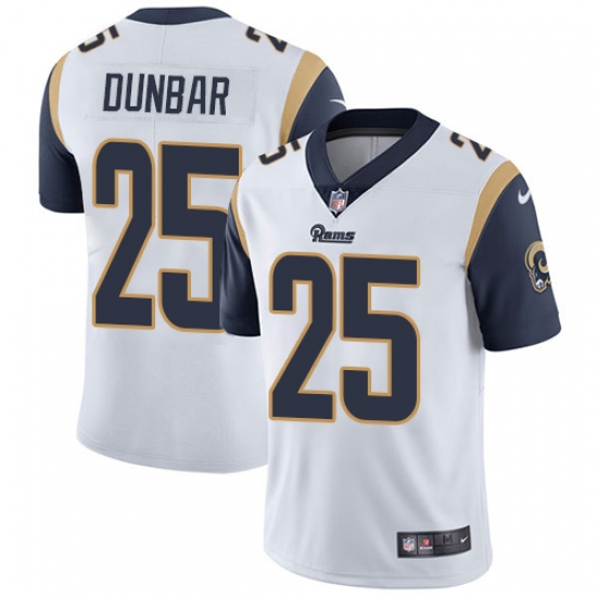 Men's Nike Los Angeles Rams 25 Lance Dunbar White Vapor Untouchable Limited Player NFL Jersey