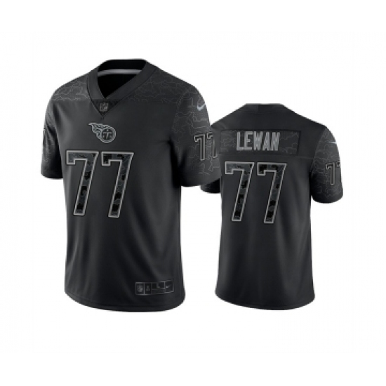 Men's Tennessee Titans 77 Taylor Lewan Black Reflective Limited Stitched Football Jersey