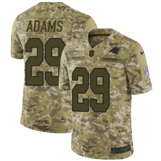 Men's Nike Carolina Panthers 29 Mike Adams Limited Camo 2018 Salute to Service NFL Jersey