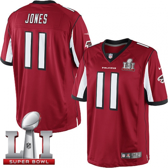 Youth Nike Atlanta Falcons 11 Julio Jones Red Team Color Super Bowl LI 51 Vapor Untouchable Limited Player NFL Jersey