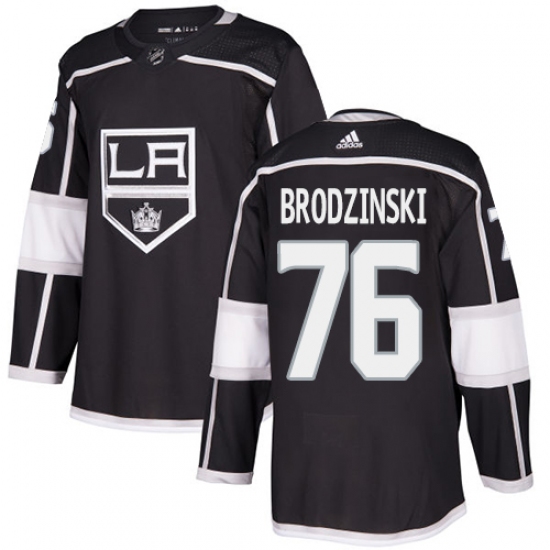 Men's Adidas Los Angeles Kings 76 Jonny Brodzinski Premier Black Home NHL Jersey