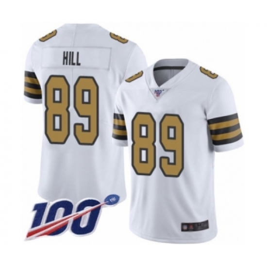 Men's New Orleans Saints 89 Josh Hill Limited White Rush Vapor Untouchable 100th Season Football Jersey