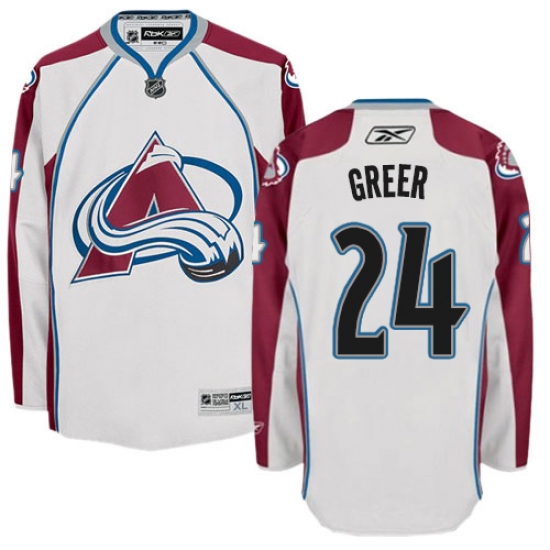 Youth Reebok Colorado Avalanche 24 A.J. Greer Authentic White Away NHL Jersey