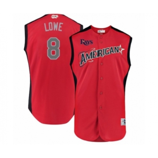 Youth Tampa Bay Rays 8 Brandon Lowe Authentic Red American League 2019 Baseball All-Star Jersey