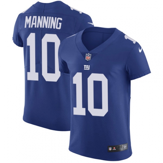 Men's Nike New York Giants 10 Eli Manning Elite Royal Blue Team Color NFL Jersey