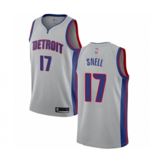 Youth Detroit Pistons 17 Tony Snell Swingman Silver Basketball Jersey Statement Edition