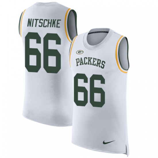 Men's Nike Green Bay Packers 66 Ray Nitschke Limited White Rush Player Name & Number Tank Top NFL Jersey