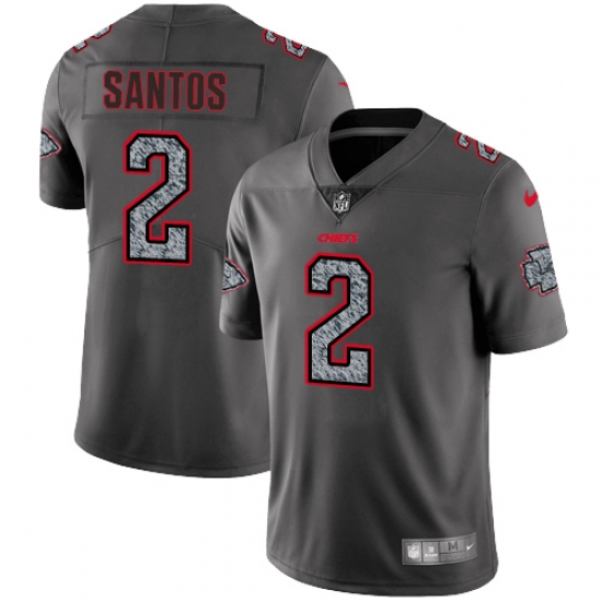 Men's Nike Kansas City Chiefs 2 Cairo Santos Gray Static Vapor Untouchable Limited NFL Jersey