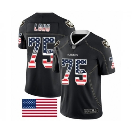 Men's Oakland Raiders 75 Howie Long Black USA Flag Fashion Limited Football Jersey