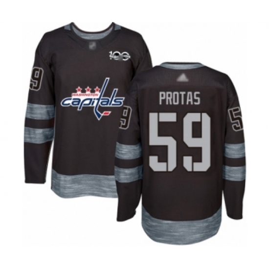 Men's Washington Capitals 59 Aliaksei Protas Authentic Black 1917-2017 100th Anniversary Hockey Jersey