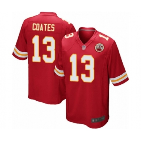 Men's Kansas City Chiefs 13 Sammie Coates Game Red Team Color Football Jersey
