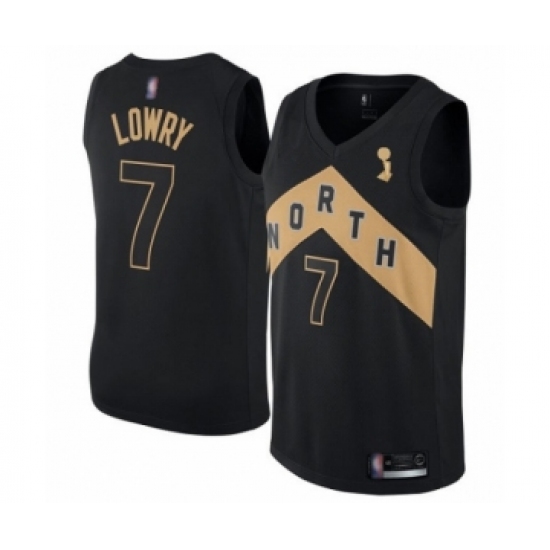 Women's Toronto Raptors 7 Kyle Lowry Swingman Black 2019 Basketball Finals Champions Jersey - City Edition