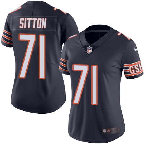 Women's Nike Chicago Bears 71 Josh Sitton Navy Blue Team Color Vapor Untouchable Limited Player NFL Jersey