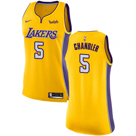 Women's Nike Los Angeles Lakers 5 Tyson Chandler Swingman Gold NBA Jersey - Icon Edition