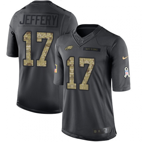 Men's Nike Philadelphia Eagles 17 Alshon Jeffery Limited Black 2016 Salute to Service NFL Jersey