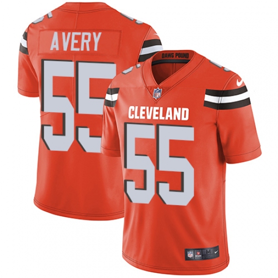 Men's Nike Cleveland Browns 55 Genard Avery Orange Alternate Vapor Untouchable Limited Player NFL Jersey