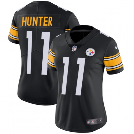 Women's Nike Pittsburgh Steelers 11 Justin Hunter Black Team Color Vapor Untouchable Limited Player NFL Jersey