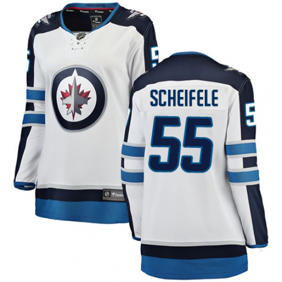 Women's Winnipeg Jets 55 Mark Scheifele Fanatics Branded White Away Breakaway NHL Jersey