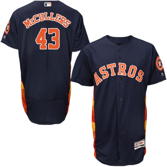 Men's Majestic Houston Astros 43 Lance McCullers Navy Blue Alternate Flex Base Authentic Collection MLB Jersey