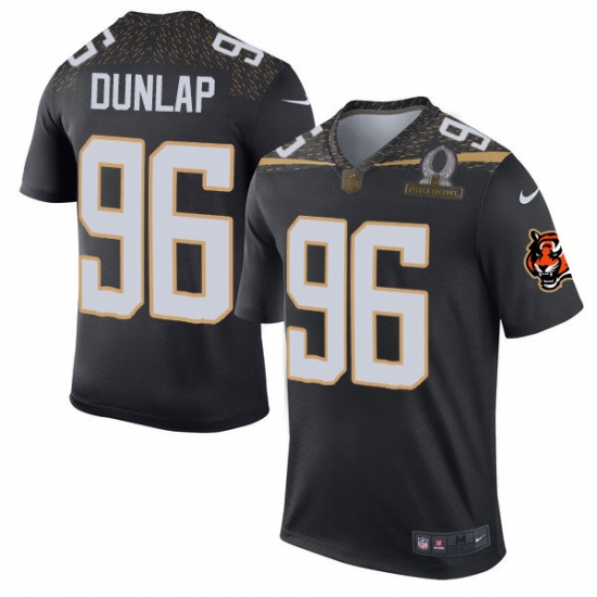 Men's Nike Cincinnati Bengals 96 Carlos Dunlap Elite Black Team Irvin 2016 Pro Bowl NFL Jersey