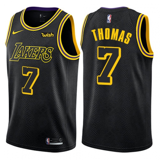 Men's Nike Los Angeles Lakers 7 Isaiah Thomas Authentic Black City Edition NBA Jersey