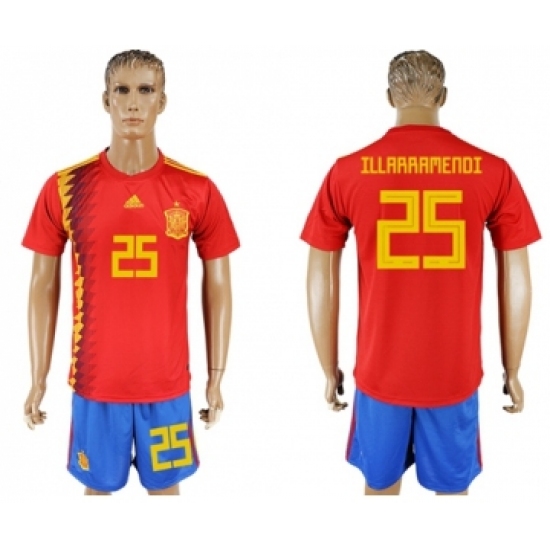 Spain 25 Illarramendi Home Soccer Country Jersey