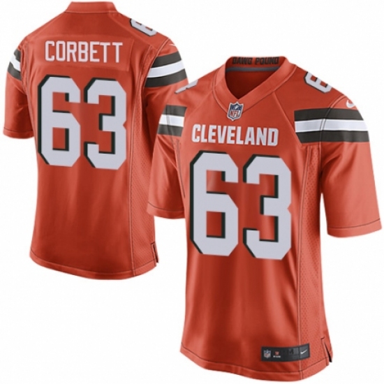 Men's Nike Cleveland Browns 63 Austin Corbett Game Orange Alternate NFL Jersey