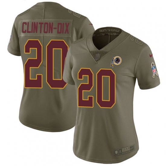 Women's Nike Washington Redskins 20 Ha Clinton-Dix Limited Olive 2017 Salute to Service NFL Jersey