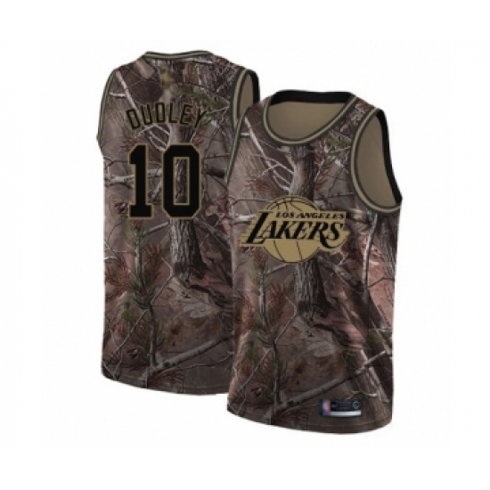 Men's Los Angeles Lakers 10 Jared Dudley Swingman Camo Realtree Collection Basketball Jersey