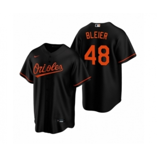 Men's Baltimore Orioles 48 Richard Bleier Nike Black Replica Alternate Jersey