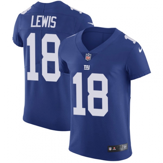 Men's Nike New York Giants 18 Roger Lewis Royal Blue Team Color Vapor Untouchable Elite Player NFL Jersey