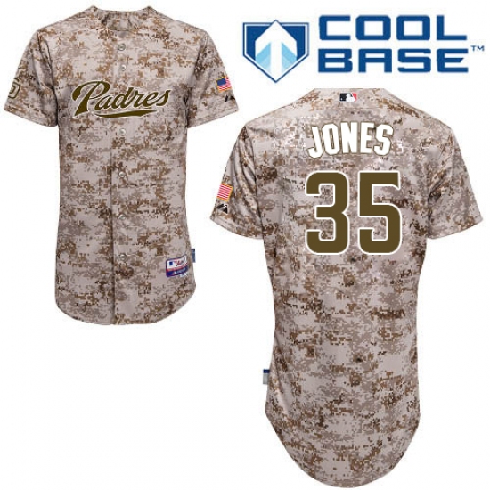 Men's Majestic San Diego Padres 35 Randy Jones Authentic Camo Alternate 2 Cool Base MLB Jersey