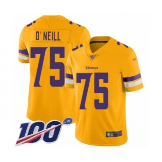 Youth Minnesota Vikings 75 Brian O'Neill Limited Gold Inverted Legend 100th Season Football Jersey