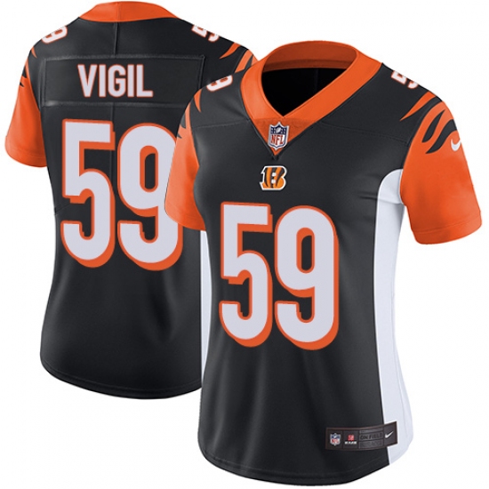 Women's Nike Cincinnati Bengals 59 Nick Vigil Vapor Untouchable Limited Black Team Color NFL Jersey