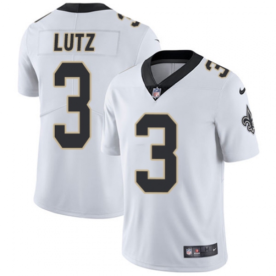 Youth Nike New Orleans Saints 3 Will Lutz White Vapor Untouchable Limited Player NFL Jersey