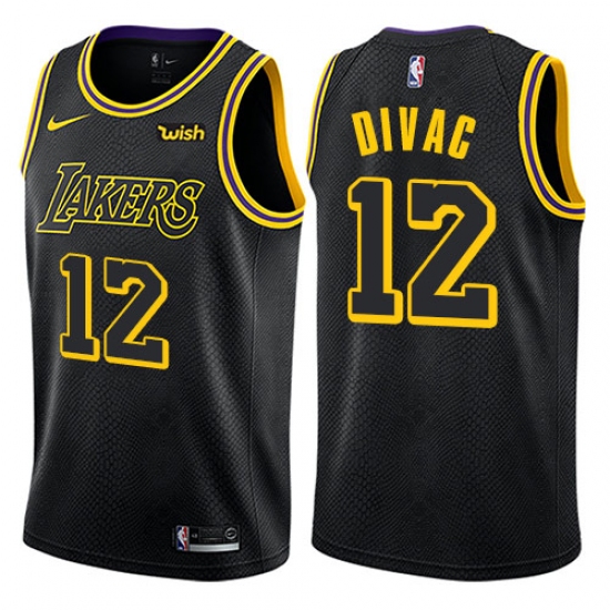 Youth Nike Los Angeles Lakers 12 Vlade Divac Swingman Black NBA Jersey - City Edition