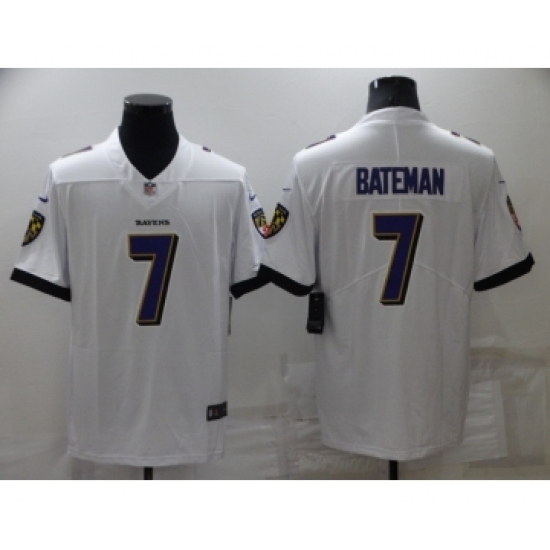 Men's Baltimore Ravens 7 Rashod Bateman White 2022 Vapor Untouchable Stitched NFL Nike Limited Jersey