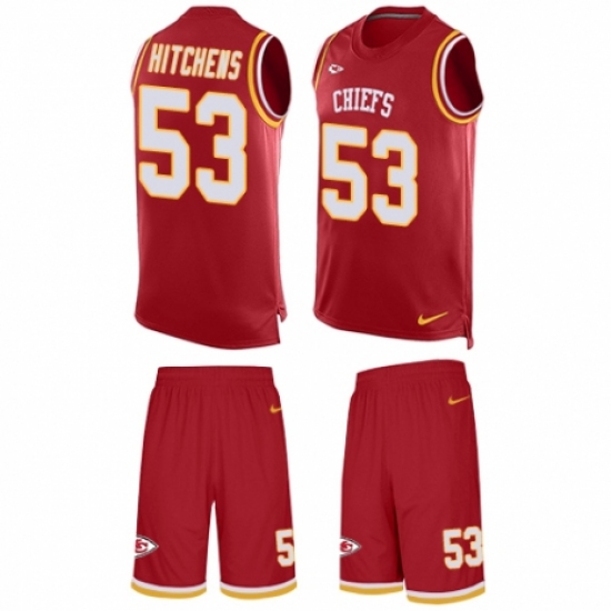 Men's Nike Kansas City Chiefs 53 Anthony Hitchens Limited Red Tank Top Suit NFL Jersey