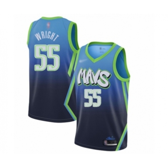 Men's Dallas Mavericks 55 Delon Wright Swingman Blue Basketball Jersey - 2019 20 City Edition