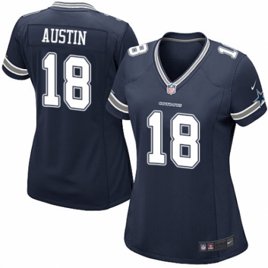 Women's Nike Dallas Cowboys 18 Tavon Austin Game Navy Blue Team Color NFL Jersey