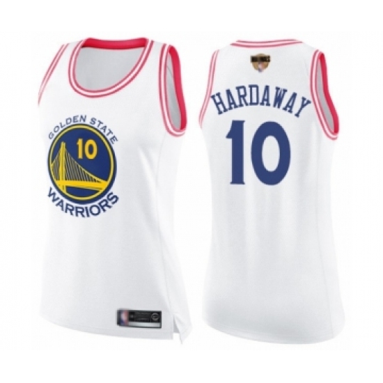 Women's Golden State Warriors 10 Tim Hardaway Swingman White Pink Fashion 2019 Basketball Finals Bound Basketball Jersey