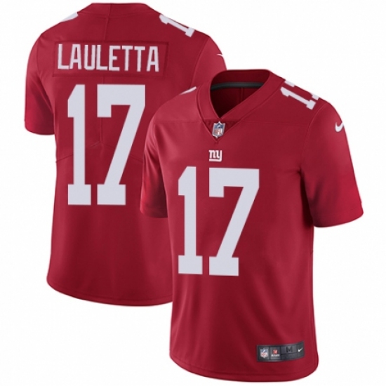 Youth Nike New York Giants 17 Kyle Lauletta Red Alternate Vapor Untouchable Elite Player NFL Jersey